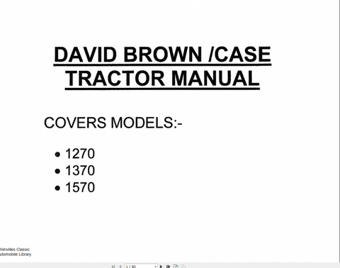 Discover the ultimate resource for your CASE DAVID BROWN 1270, 1370, and 1570 tractors with our comprehensive shop manual in PDF format. This digital guide is designed