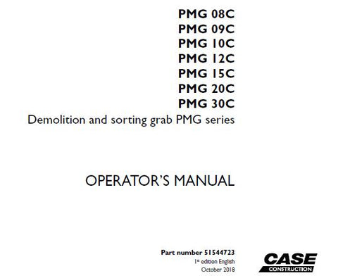 Introducing the CASE Demolition and Sorting Grab PMG Series, designed for heavy-duty performance in demolition and sorting applications. Available in various models (PMG 08C, PMG 09C, PMG 10C, PMG 12C, PMG 15C, PMG 20C, PMG 30C), this versatile grab is engineered to handle a wide range of materials with precision and efficiency. Its robust construction ensures durability, making it an essential tool for any construction or demolition site.