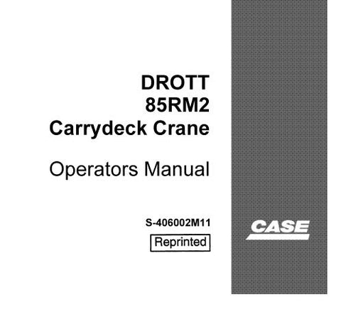 Discover the essential CASE DROTT 85RM2 Carrydeck Crane Operator’s Manual, designed to enhance your operational efficiency and safety. This comprehensive PDF file serves as a vital resource for both new and experienced operators, providing detailed instructions and guidelines tailored specifically for the 85RM2 model.