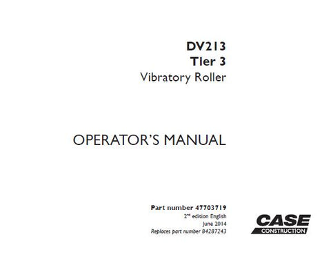 Enhance your operational efficiency with the CASE DV213 Tier 3 Vibratory Roller Operator’s Manual. This comprehensive PDF guide is designed to provide you with essential information and insights to maximize the performance of your vibratory roller.