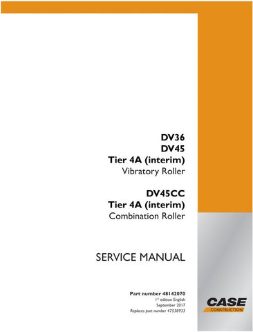  Enhance your maintenance capabilities with the CASE DV36, DV45, DV45CC Tier 4A (Interim) Service Manual (48142070) in PDF format. This comprehensive guide provides detailed instructions, diagrams, and troubleshooting tips to ensure your equipment operates at peak performance. With easy navigation and instant access, you can quickly find the information you need to keep your machinery running smoothly, saving you time and reducing downtime. Invest in this essential resource today and empower your service 