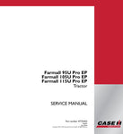 Unlock the full potential of your CASE Farmall 95U, 105U, and 115U Pro EP tractors with the comprehensive service manual (part number 47735452) in PDF format. This essential resource provides detailed maintenance guidelines, troubleshooting tips, and repair procedures to keep your equipment running smoothly and efficiently. With easy navigation and clear illustrations, this manual is designed for both seasoned professionals and DIY enthusiasts, ensuring you have the knowledge to tackle any challenge with 
