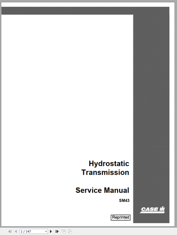 Unlock the full potential of your CASE equipment with the Hydrostatic Transmission Service Manual