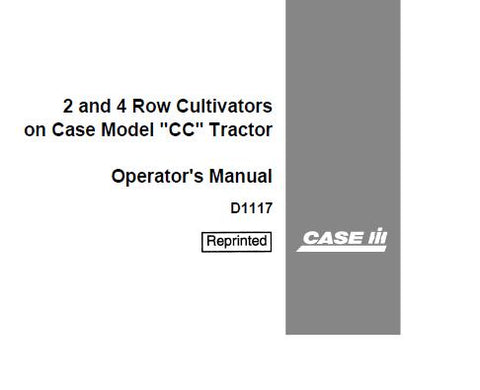 DISCOVER THE ESSENTIAL CASE IH "D" TRACTOR OPERATOR’S MANUAL, NOW AVAILABLE IN A CONVENIENT PDF FORMAT. 
