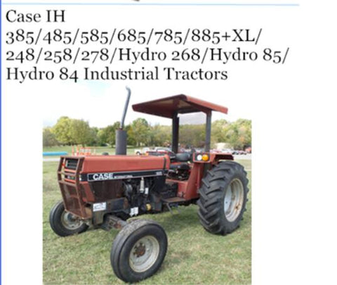 UNLOCK THE FULL POTENTIAL OF YOUR CASE IH TRACTORS WITH THE COMPREHENSIVE OPERATOR’S MANUAL FOR MODELS 385, 485, 585, 685, 785, 885+XL, 248, 258, 278, HYDRO 268, HYDRO 85, AND HYDRO 84.