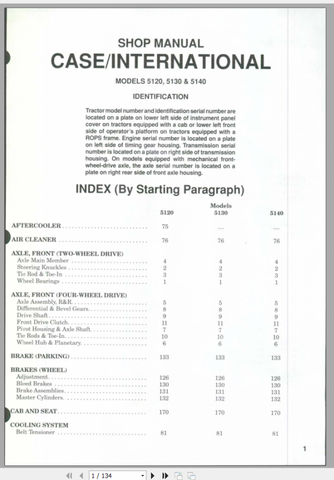 Unlock the full potential of your CASE IH 5120, 5130, and 5140 tractors with our comprehensive Shop Manual 