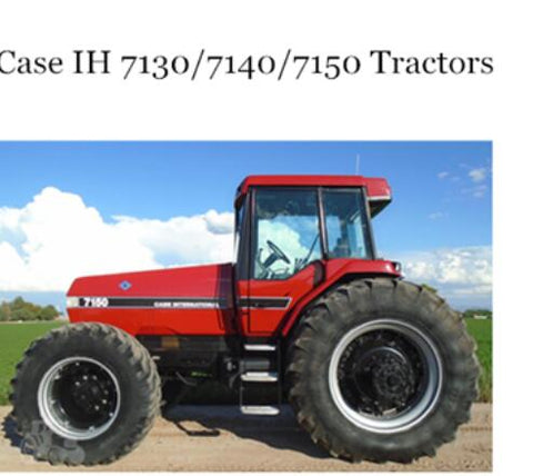ENHANCE YOUR FARMING EFFICIENCY WITH THE CASE IH 7130, 7140, AND 7150 TRACTORS OPERATOR’S MANUAL IN PDF FORMAT. 