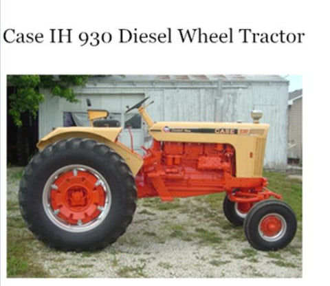 UNLOCK THE FULL POTENTIAL OF YOUR CASE IH 930 DIESEL WHEEL TRACTOR WITH OUR COMPREHENSIVE OPERATOR’S MANUAL IN PDF FORMAT.