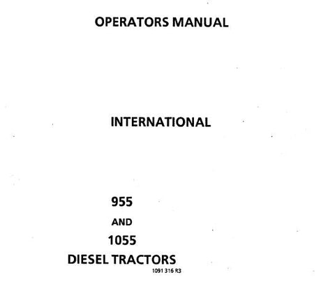 UNLOCK THE FULL POTENTIAL OF YOUR CASE IH 955 AND 1055 DIESEL TRACTORS WITH OUR COMPREHENSIVE OPERATOR’S MANUAL IN PDF FORMAT.