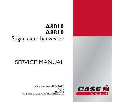 Enhance the performance and longevity of your CASE IH A8000 and A8800 sugar cane harvesters with our comprehensive Service Repair Manual in PDF format. 