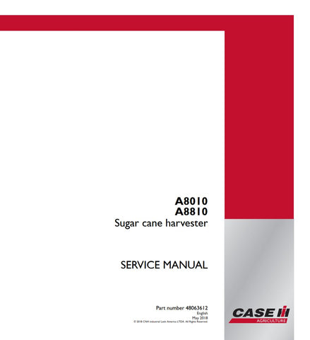 Enhance your maintenance capabilities with the CASE IH A8010 and A8810 Sugar Cane Harvester Service Manual (48063612) in PDF format. This comprehensive guide provides detailed insights into the operation, troubleshooting, and repair of your sugar cane harvester, ensuring optimal performance and longevity. With easy navigation and clear illustrations, this manual is an essential resource for both seasoned technicians and new operators alike, empowering you to tackle any service challenge with confidence. Inv