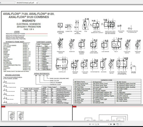 Enhance your operational efficiency with the CASE IH AXIAL-FLOW 7120, 8120, and 9120 Combines Electrical Schematic Manual (84254570). This comprehensive PDF file provides detailed electrical schematics, ensuring you have the essential information