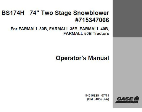 ENHANCE YOUR WINTER PRODUCTIVITY WITH THE CASE IH BS174H 74″ TWO STAGE SNOWBLOWER. DESIGNED FOR EFFICIENCY AND DURABILITY, THIS POWERFUL SNOWBLOWER FEATURES A ROBUST TWO-STAGE SYSTEM THAT EFFORTLESSLY CLEARS HEAVY SNOW, MAKING IT IDEAL FOR BOTH RESIDENTIAL AND COMMERCIAL USE.