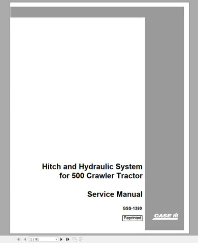 Enhance your CASE IH Crawler Tractor's performance with our comprehensive Hydraulic System Repair Manual (GSS-1380). This PDF file is an essential resource