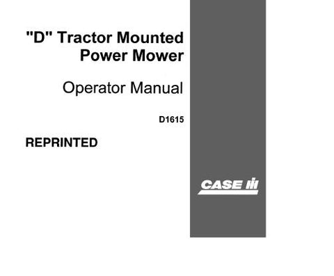 ENHANCE YOUR CASE IH “D” TRACTOR EXPERIENCE WITH OUR COMPREHENSIVE OPERATOR’S MANUAL FOR THE MOUNTED POWER MOWER, AVAILABLE IN A CONVENIENT PDF FORMAT. 
