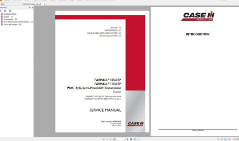 Unlock the full potential of your CASE IH FARMALL 105U and 115U EP tractors with our comprehensive