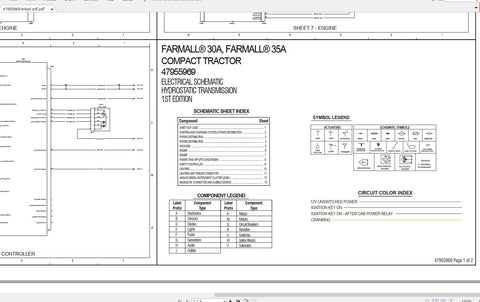 Discover the essential CASE IH Farmall 30A and 35A Compact Tractors Electrical Schematic Manual (Part No. 47955969) in a convenient PDF format. This comprehensive guide is designed to provide you with detailed electrical schematics, ensuring you have
