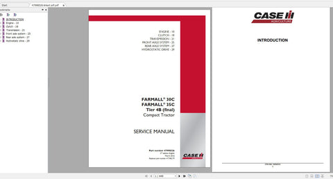 Discover the ultimate resource for maintaining your CASE IH FARMALL 30C and FARMALL 35C Tier 4B (Final) compact tractors with our comprehensive service manual in PDF format. This 