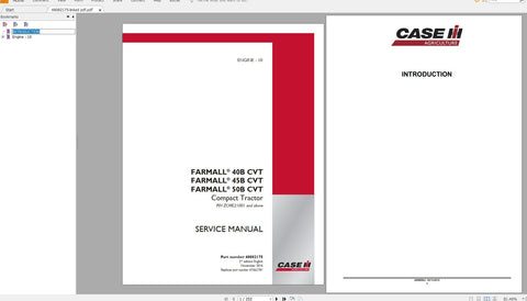 Unlock the full potential of your CASE IH Farmall 40B, 45B, and 50B CVT Compact Tractors with our comprehensive service manual in PDF format. This essential guide provides detailed insights into maintenance, troubleshooting, and repair procedures, ensuring