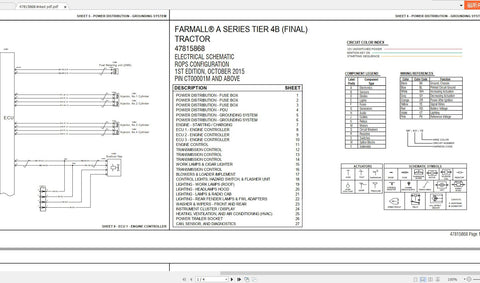 Discover the essential CASE IH Farmall A Series Tier 4B (Final) Tractors Electrical Schematic Manual (Part No. 47815868) in a convenient PDF format. This comprehensive manual