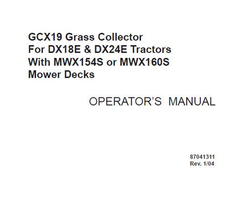 ENHANCE YOUR LAWN CARE EXPERIENCE WITH THE CASE IH GCX19 GRASS COLLECTOR, DESIGNED SPECIFICALLY FOR DX18E AND DX24E TRACTORS EQUIPPED WITH MWX154S OR MWX160S MOWER DECKS.