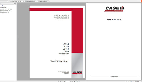 Enhance your maintenance routine with the CASE IH LB324_LB434 Square Baler Service Manual, available in a convenient PDF format. This comprehensive guide is designed to provide