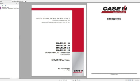 Unlock the full potential of your CASE IH Magnum 180, 190, 210, or 225 tractor with our comprehensive Full Powershift Transmission Service Manual. This PDF file is designed to provide