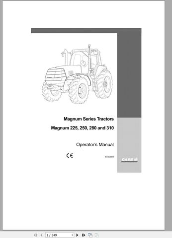 Enhance your operational efficiency with the CASE IH MAGNUM 225, 250, 280, 310 Operator Manual