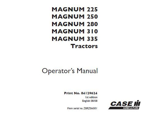UNLOCK THE FULL POTENTIAL OF YOUR CASE IH MAGNUM TRACTORS WITH THE COMPREHENSIVE OPERATOR’S MANUAL, AVAILABLE IN A CONVENIENT PDF FORMAT. 