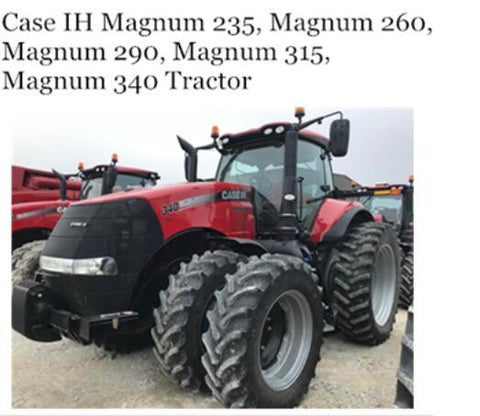 ENHANCE YOUR FARMING EFFICIENCY WITH THE CASE IH MAGNUM OPERATOR'S MANUAL, DESIGNED SPECIFICALLY FOR MODELS 235, 260, 290, 315, AND 340 (SERIAL NUMBERS FROM PIN ZCRD05700 AND AFTER).