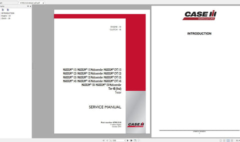 Discover the ultimate resource for maintaining your CASE IH MAXXUM tractors with our comprehensive service manual, specifically designed for models 100, 110, 115, 120, 125, 130, and