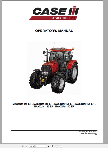 Discover the ultimate resource for your CASE IH MAXXUM 110 EP, 115 EP, 120 EP, and 125 E tractors