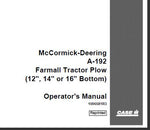 UNLOCK THE FULL POTENTIAL OF YOUR CASE IH MCCORMICK-DEERING A-192 FARMALL TRACTOR WITH OUR COMPREHENSIVE OPERATOR’S MANUAL, AVAILABLE IN A CONVENIENT PDF FORMAT.