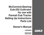 UNLOCK THE FULL POTENTIAL OF YOUR CASE IH MCCORMICK-DEERING CUB-252 CULTIVATOR WITH OUR COMPREHENSIVE OPERATOR’S MANUAL IN PDF FORMAT. 