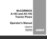 UNLOCK THE FULL POTENTIAL OF YOUR CASE IH MCCORMICK A-193 & AV-193 TRACTORS WITH OUR COMPREHENSIVE OPERATOR’S MANUAL, AVAILABLE IN A CONVENIENT PDF FORMAT. 