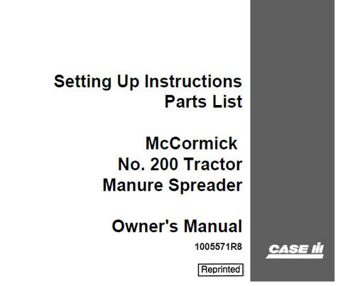 UNLOCK THE FULL POTENTIAL OF YOUR CASE IH MCCORMICK NO. 200 TRACTOR WITH OUR COMPREHENSIVE OPERATOR’S MANUAL IN PDF FORMAT.