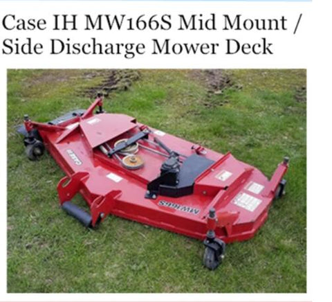 ENHANCE YOUR MOWING EXPERIENCE WITH THE CASE IH MW166S MID MOUNT, SIDE DISCHARGE MOWER DECK OPERATOR’S MANUAL IN PDF FORMAT. 