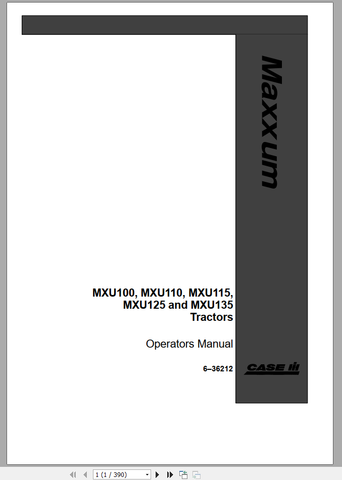 Enhance your operational efficiency with the CASE IH MXU 100, 135 Operator Manual in PDF format