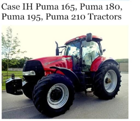 UNLOCK THE FULL POTENTIAL OF YOUR CASE IH PUMA 165, 180, 195, AND 210 TRACTORS WITH OUR COMPREHENSIVE OPERATOR’S MANUAL IN PDF FORMAT.