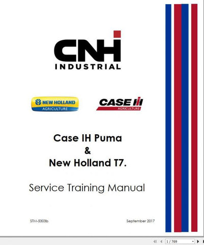Enhance your maintenance skills with the CASE IH PUMA / NEW HOLLAND T7 Tractors Service Training