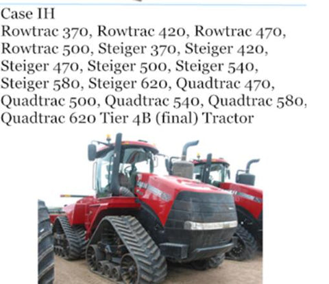 ENHANCE YOUR FARMING EFFICIENCY WITH THE CASE IH ROWTRAC AND STEIGER OPERATOR’S MANUAL, DESIGNED SPECIFICALLY FOR MODELS 370, 420, 470, 500, 540, 580, 620, AND QUADTRAC 470, 500, 540, 580, 620 (TIER 4B FINAL).