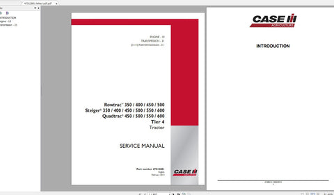 Unlock the full potential of your CASE IH Rowtrac Steiger Quadtrac tractors with our comprehensive Service Manual