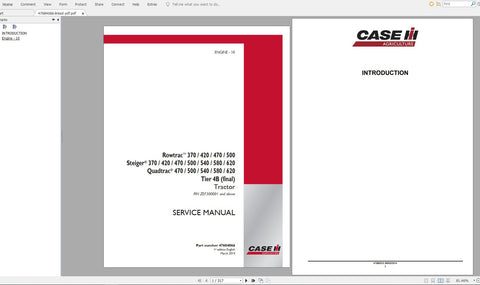 Discover the ultimate resource for maintaining your CASE IH Rowtrac Steiger Quadtrac tractors with our comprehensive Service Manual. This PDF file covers models 370, 420, 470, 500, 540, 
