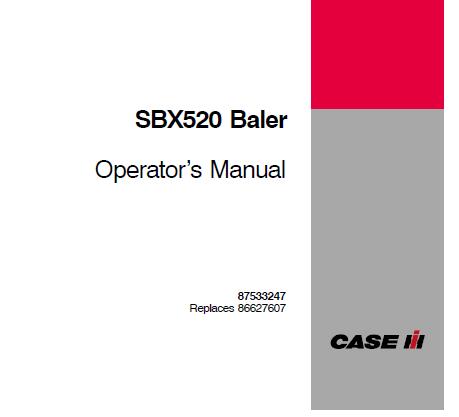 ENHANCE YOUR BALING EFFICIENCY WITH THE CASE IH SBX520 BALER OPERATOR’S MANUAL, NOW AVAILABLE AS A CONVENIENT PDF FILE. 