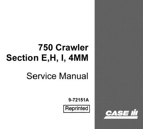 ENHANCE YOUR MAINTENANCE CAPABILITIES WITH THE CASE IH SECTION E, H, I, 4MM 750 CRAWLER SERVICE REPAIR MANUAL IN PDF FORMAT.