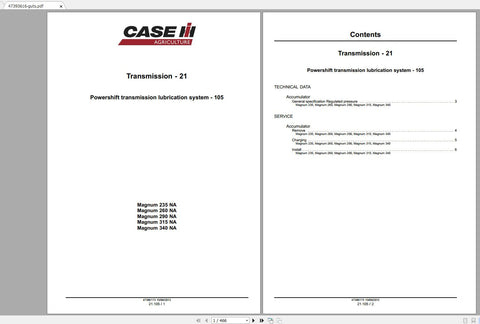 Unlock the full potential of your CASE IH Series Magnum tractors with the comprehensive Service Manual for models