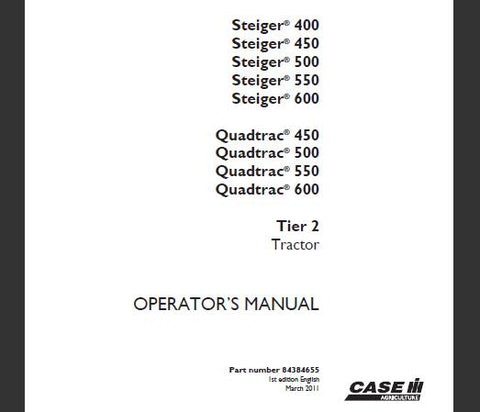 UNLOCK THE FULL POTENTIAL OF YOUR CASE IH STEIGER AND QUADTRAC TRACTORS WITH OUR COMPREHENSIVE OPERATOR’S MANUAL, AVAILABLE IN A CONVENIENT PDF FORMAT. 
