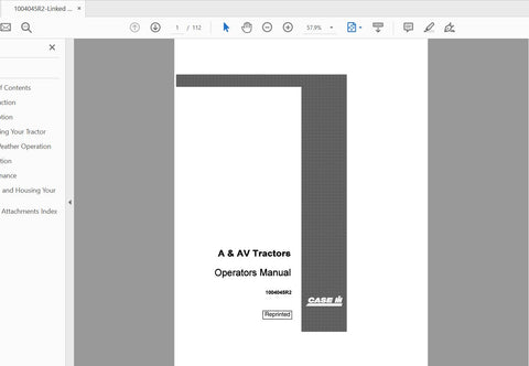 Unlock the full potential of your CASE IH A & AV tractors with the comprehensive Owner’s Manual (PDF file). This essential guide provides detailed insights into operation