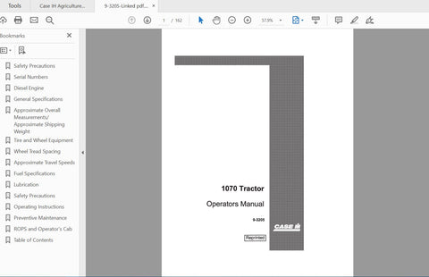 Discover the power and reliability of the CASE IH 1070 Tractor, model 8770001. This robust machine is designed to tackle a variety of agricultural tasks with ease, making it an essential