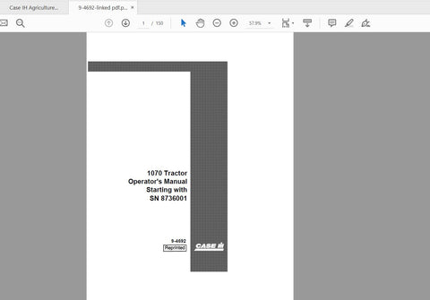 Discover the essential CASE IH Tractor 1070 Operator’s Manual (Part No. 8736001) in a convenient PDF format. This comprehensive guide is designed to help you maximize the performance